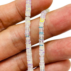 3mm Square Disc Glass Crystal Opal