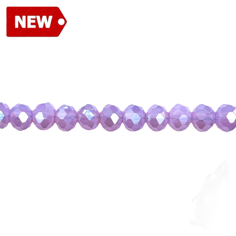 6mm Thunder Polish Glass Crystal Roundel Lt. Lavender