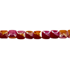 6mm Square Glass Crystal Ruby Jade