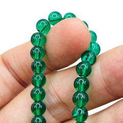 6mm Thunder Polish Round Green Zircon Dyed