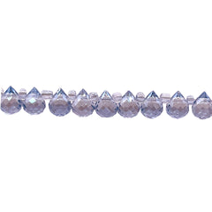 6x4mm Teardrop Glass Crystal Gray Blue