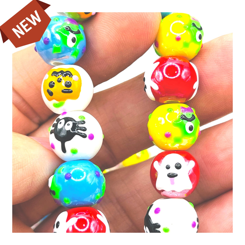 12mm Round Handmade Ceramic Combo Rainbow