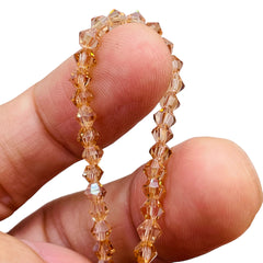 4mm Thunder Polish Glass Crystal Bicone Peach Champagne