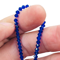 3mm Thunder Polish Glass Crystal Bicone Dark Sapphire