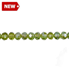 6mm Thunder Polish Glass Crystal Roundel Lt. Olivine GA