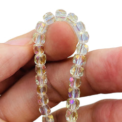 5mm Cube Glass Crystal Magic Gold