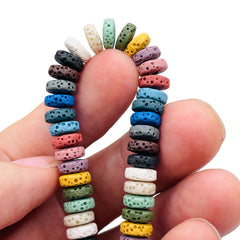 8mm Round Disc Lava Multi Colors