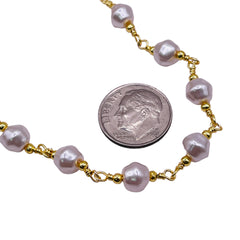 Losolo Handmade Faux Pearl Chain Gold Plated