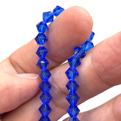 6mm Thunder Polish Glass Crystal Bicone Dk. Sapphire