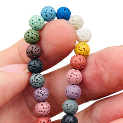 6mm Round Lava Multi Colors