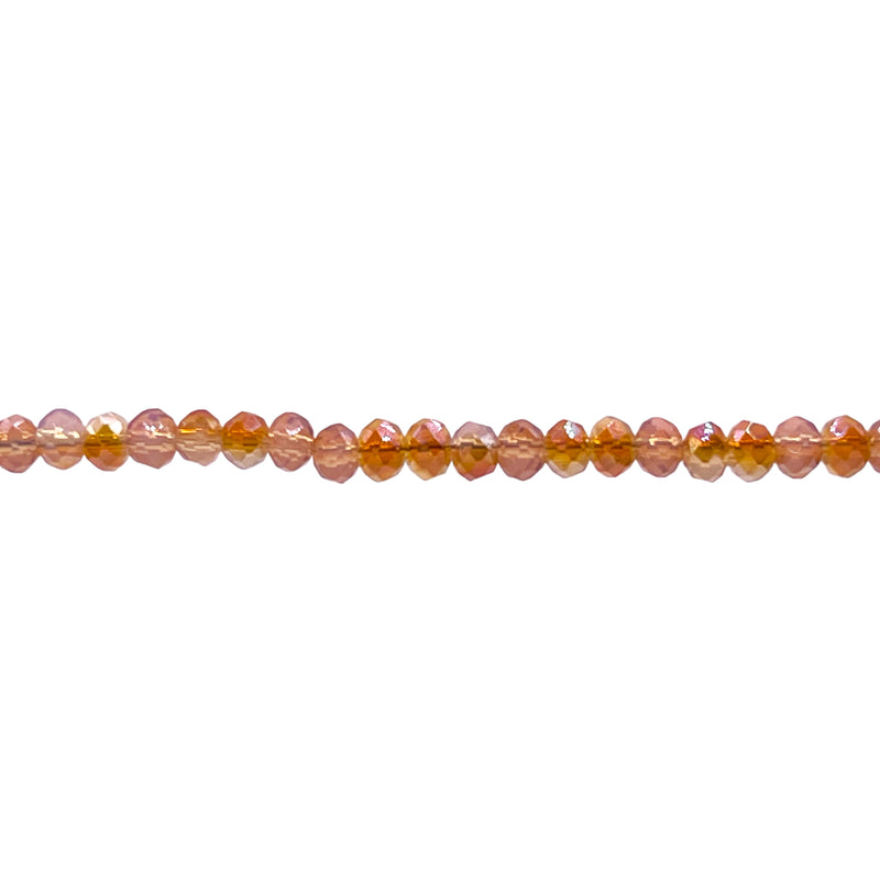 3mm Thunder Polish Glass Crystal Roundel Cut Orange Opal