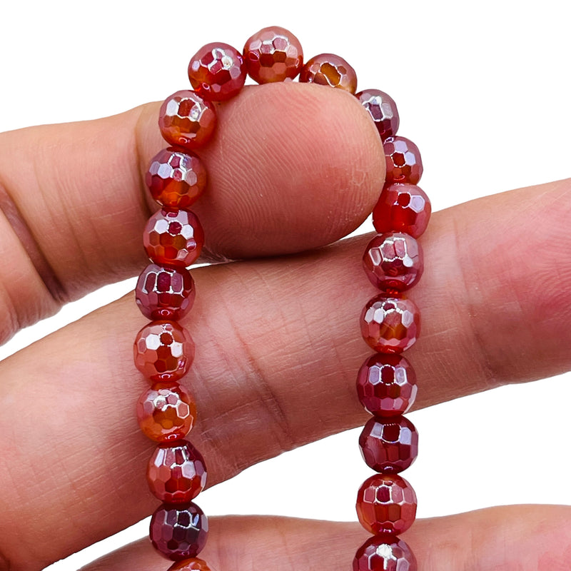 6mm Round Cut Agate Red Shine