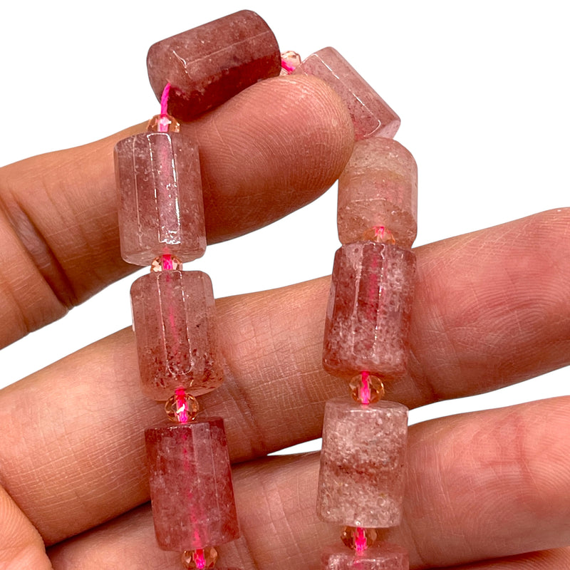 13x10mm Cylinder Cherry Quartz