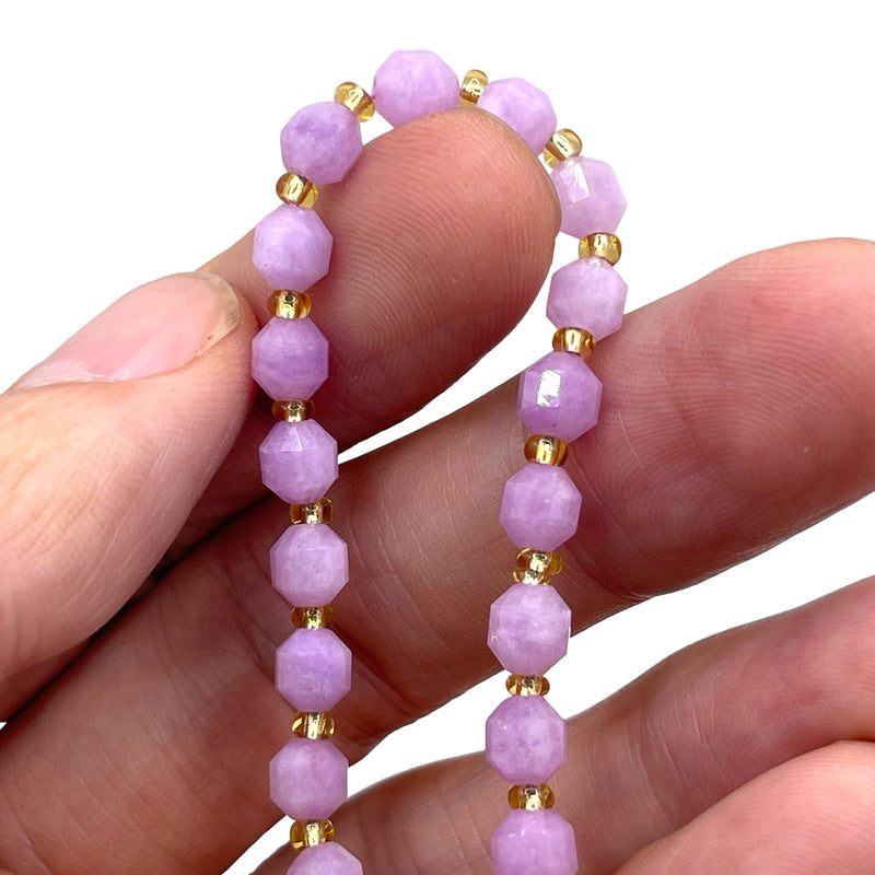 6mm Lantern Cut Lavender Jade