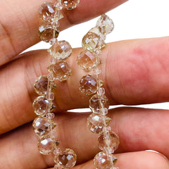 8x6mm Teardrop Glass Crystal Silver Champagne