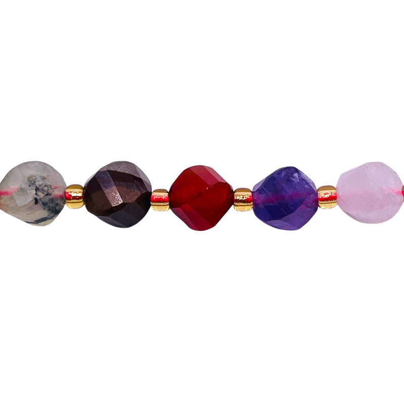 8mm Round Twisted Gemstone Rainbow