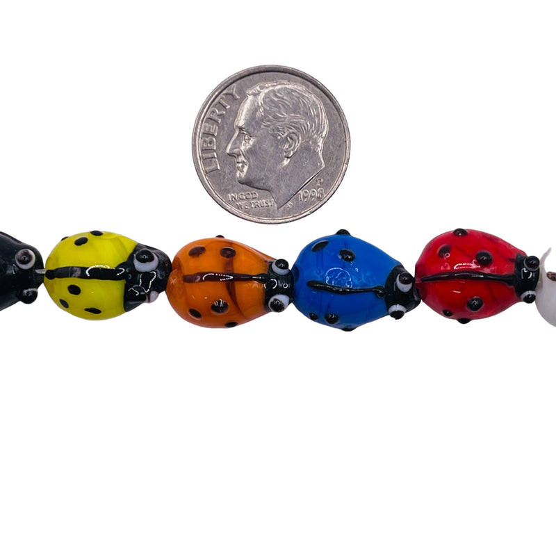 13x11mm Lady Bug Lampwork Glass