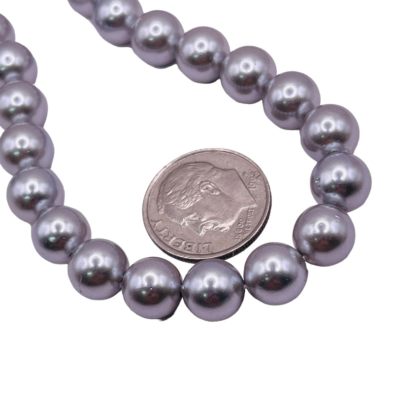 8mm Round Shell Pearl Gray