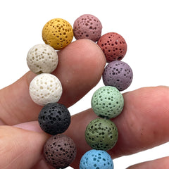 10mm Round Lava Multi Colors