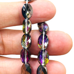 10x8mm Oval Glass Crystal Dark Violet Dream