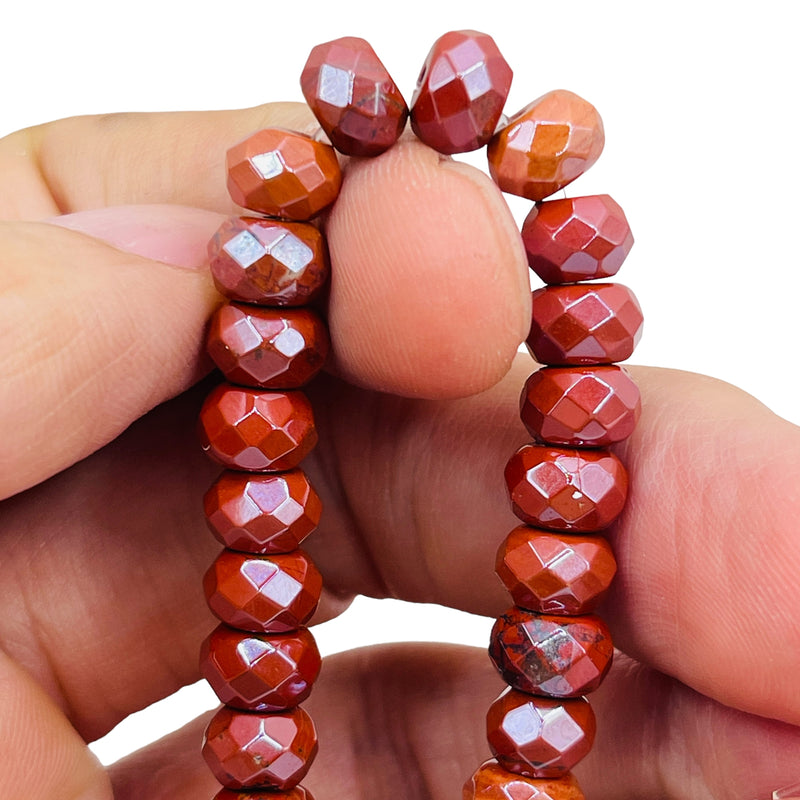 8x5mm Roundel Cut Red Jasper Super AB