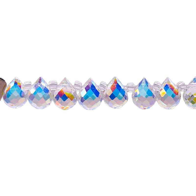 8x6mm Teardrop Glass Crystal Super AB