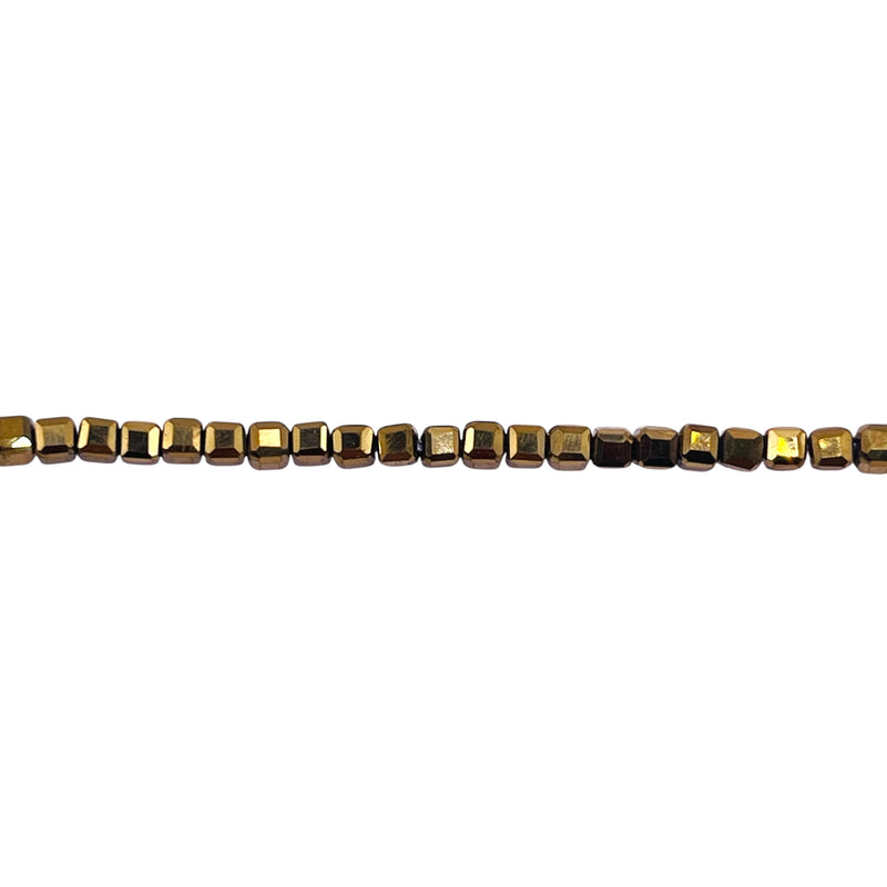 2.5mm Cube Hematite Gold