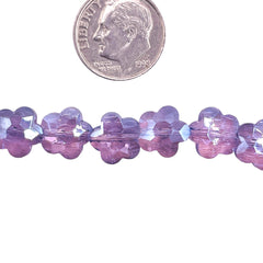 10mm Flower Glass Crystal Lt. Violet