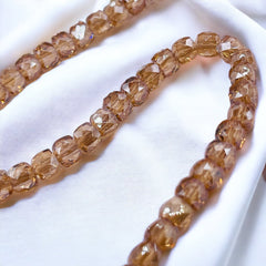 5mm Cube Glass Crystal Gold Amber