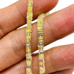 3mm Square Disc Glass Crystal Yellow Gold