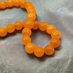 Dyed Jade Round Orange Gold