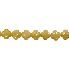 8mm Clover Glass Crystal Lt. Yellow Jade