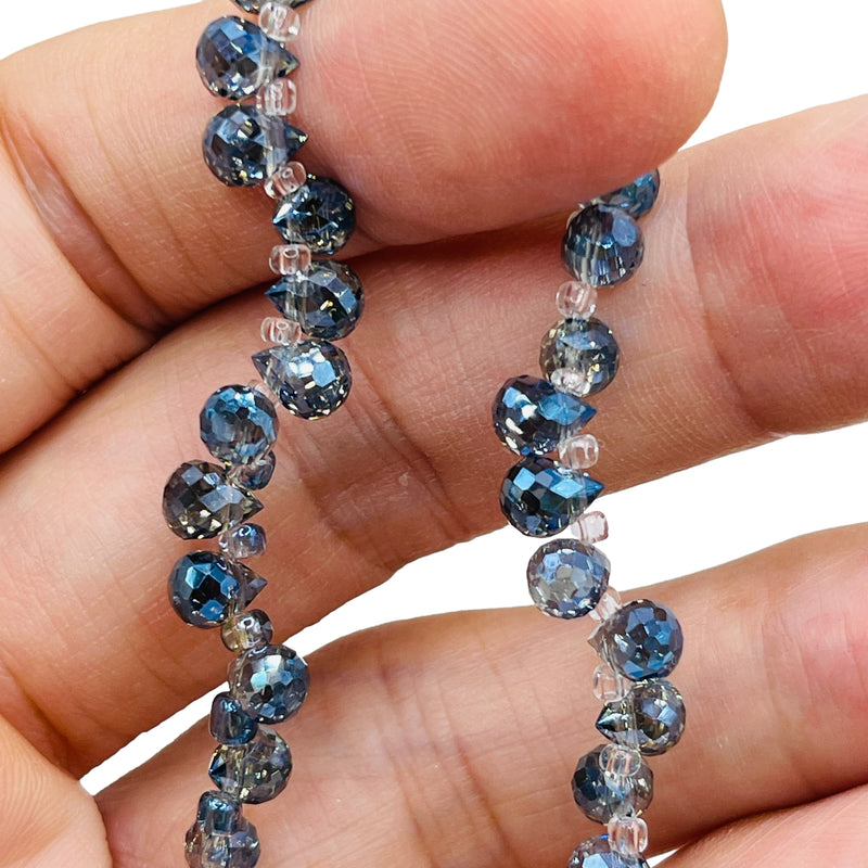 6x4mm Teardrop Glass Crystal Magic Blue