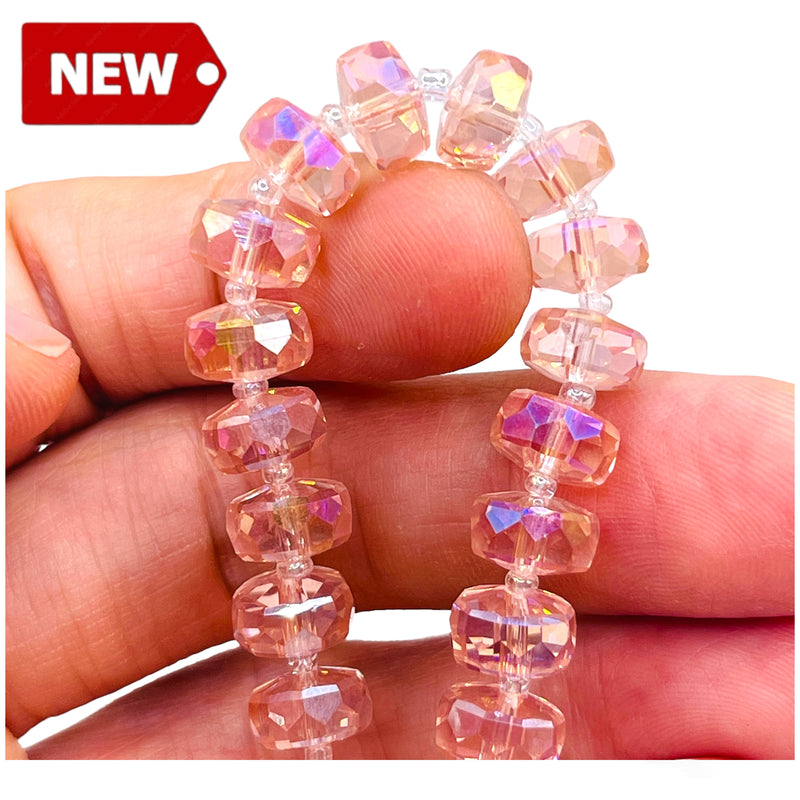 10x6mm Cylinder Cut Light Peach AB