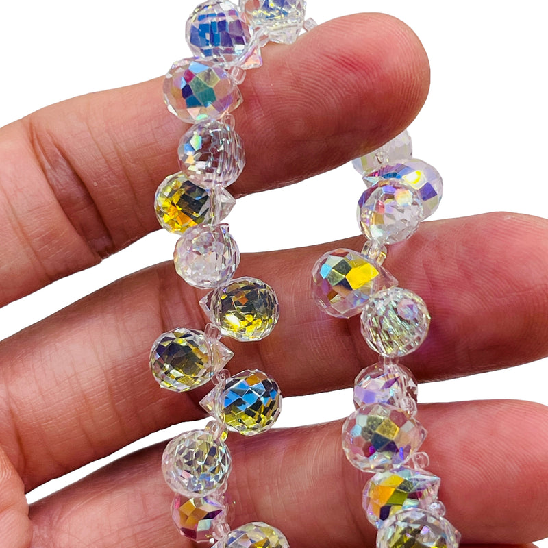 10x8mm Teardrop Glass Crystal Super AB