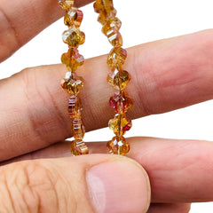 6mm Clover Glass Crystal Magic Orange