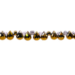 6x4mm Teardrop Glass Crystal Gold