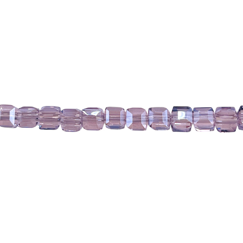 4mm Cube Glass Crystal Light Violet