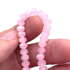 6x4mm Roundel Cut Rose Quartz