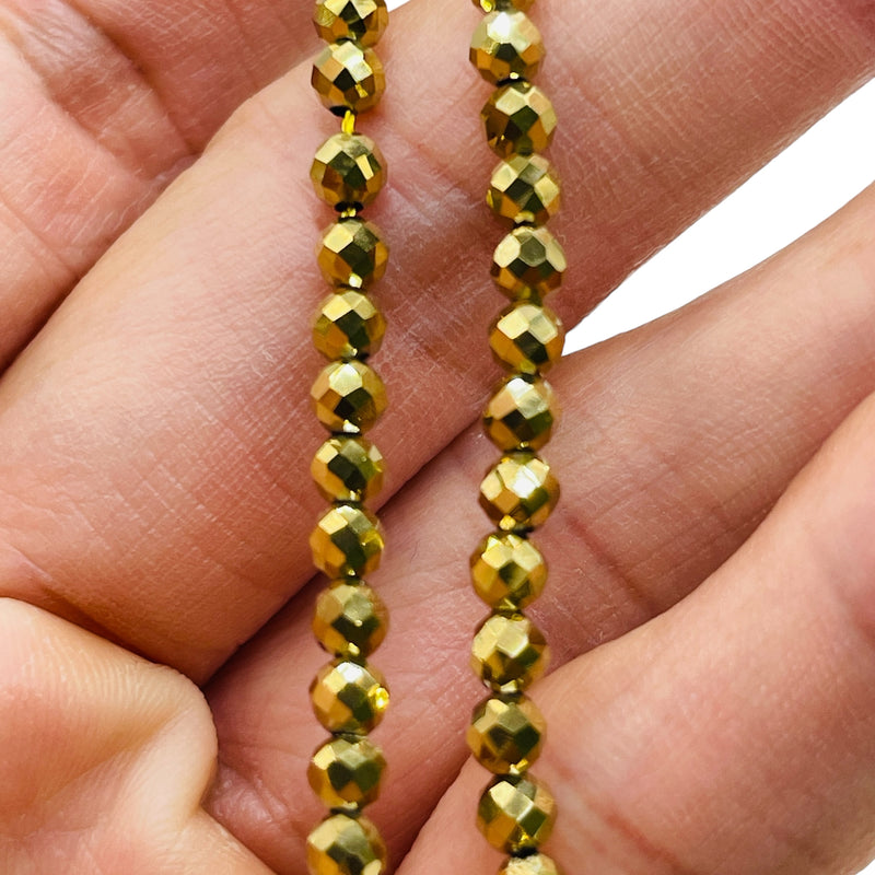 4mm Thunder Polish Round Cut Gold