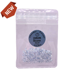 2mm Thunder Polish Glass Crystal Bicone Gray Blue