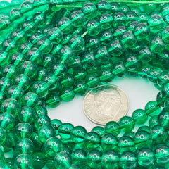 6mm Thunder Polish Round Green Zircon Dyed