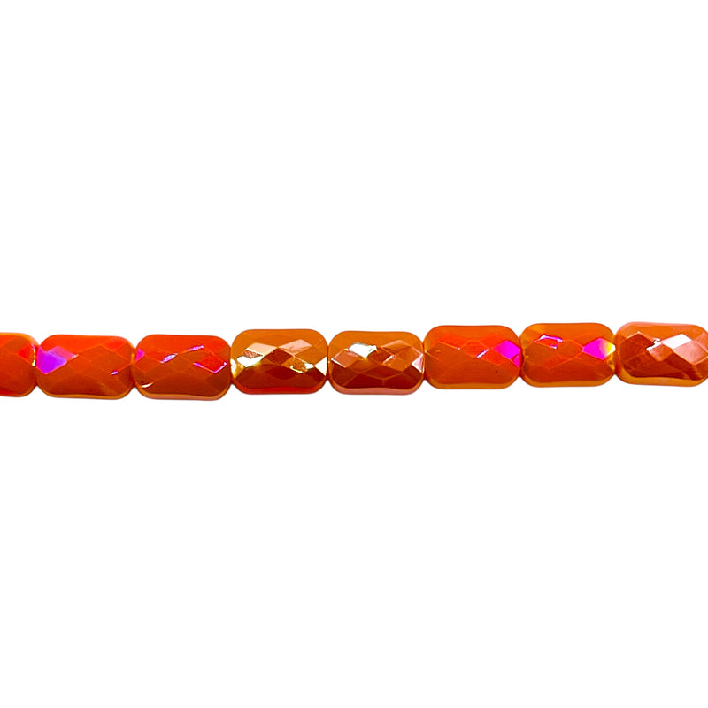 7x4mm Flat Rectangle Cut Glass Crystal Orange Jade AB