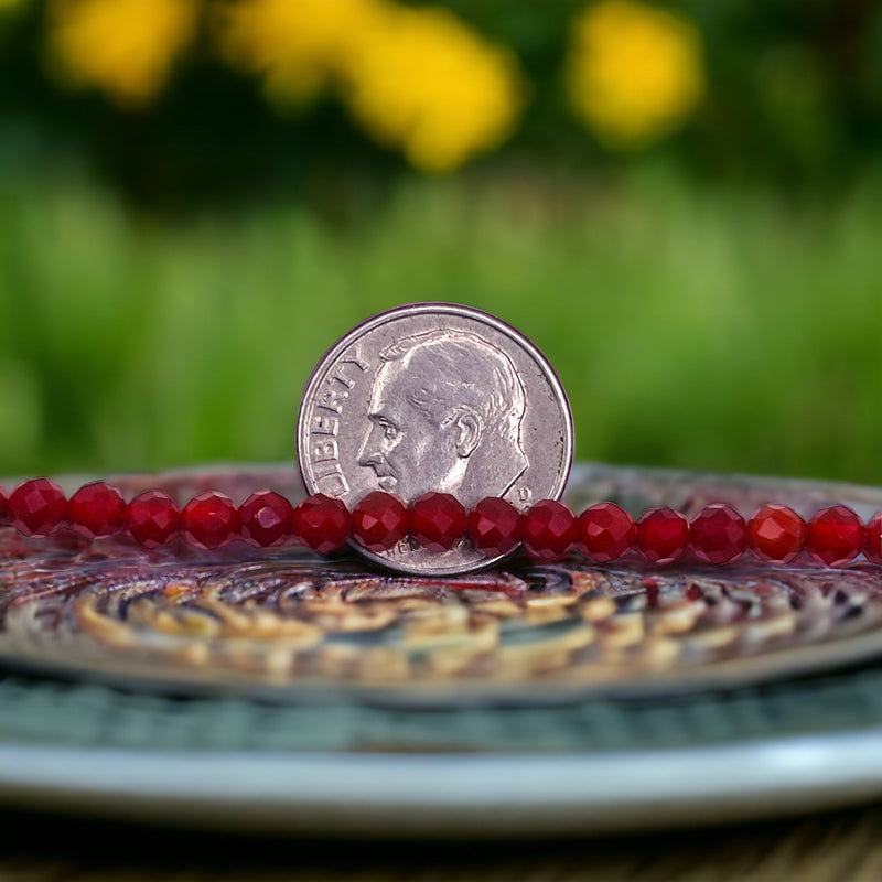 4mm Round Cut Red Agate