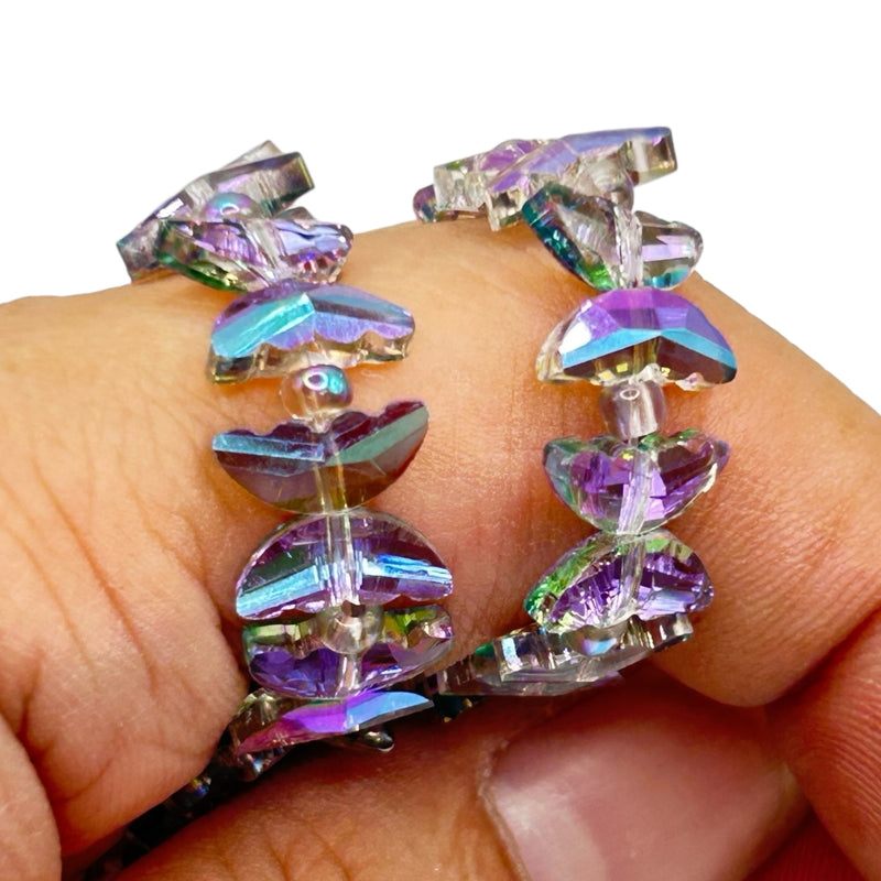 10x4mm Butterfly Wing Glass Crystal Magic Purple