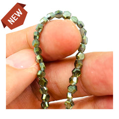 5mm Hexagon Glass Crystal Magic Green