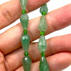 16x8mm Teardrop Green Jade