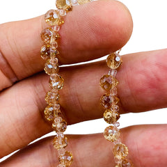 6x4mm Teardrop Glass Crystal Gold Champagne