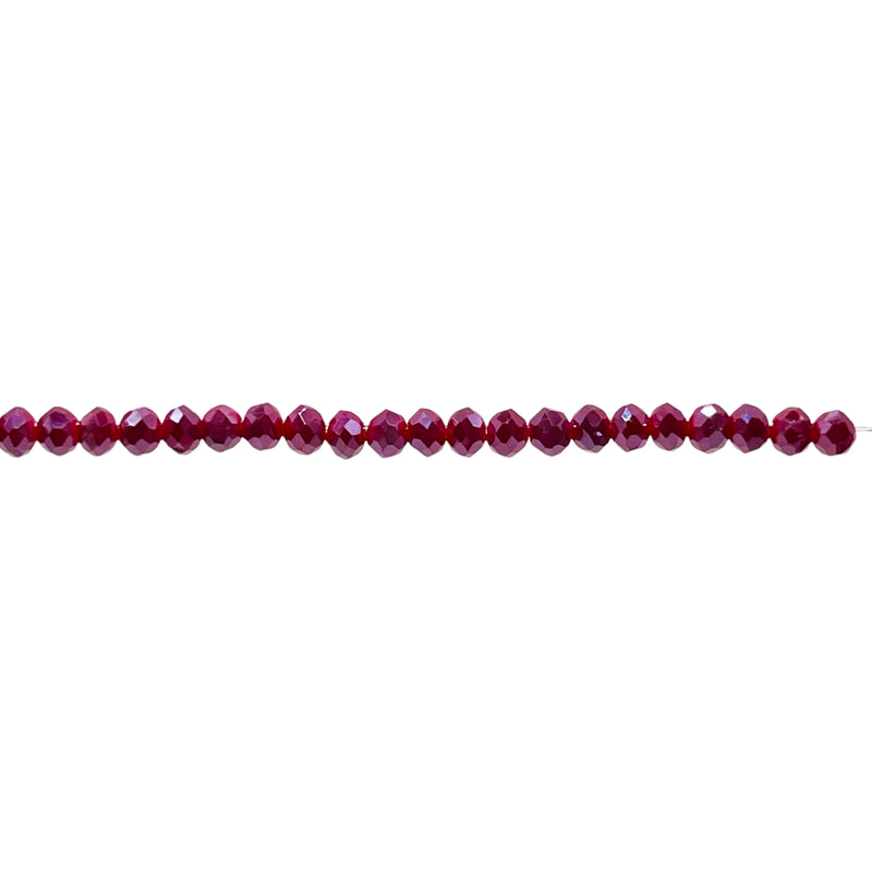 3mm Thunder Polish Glass Crystal Roundel Cut Ruby Jade Shine