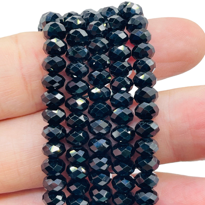 6x4mm Roundel Cut Black Spinel